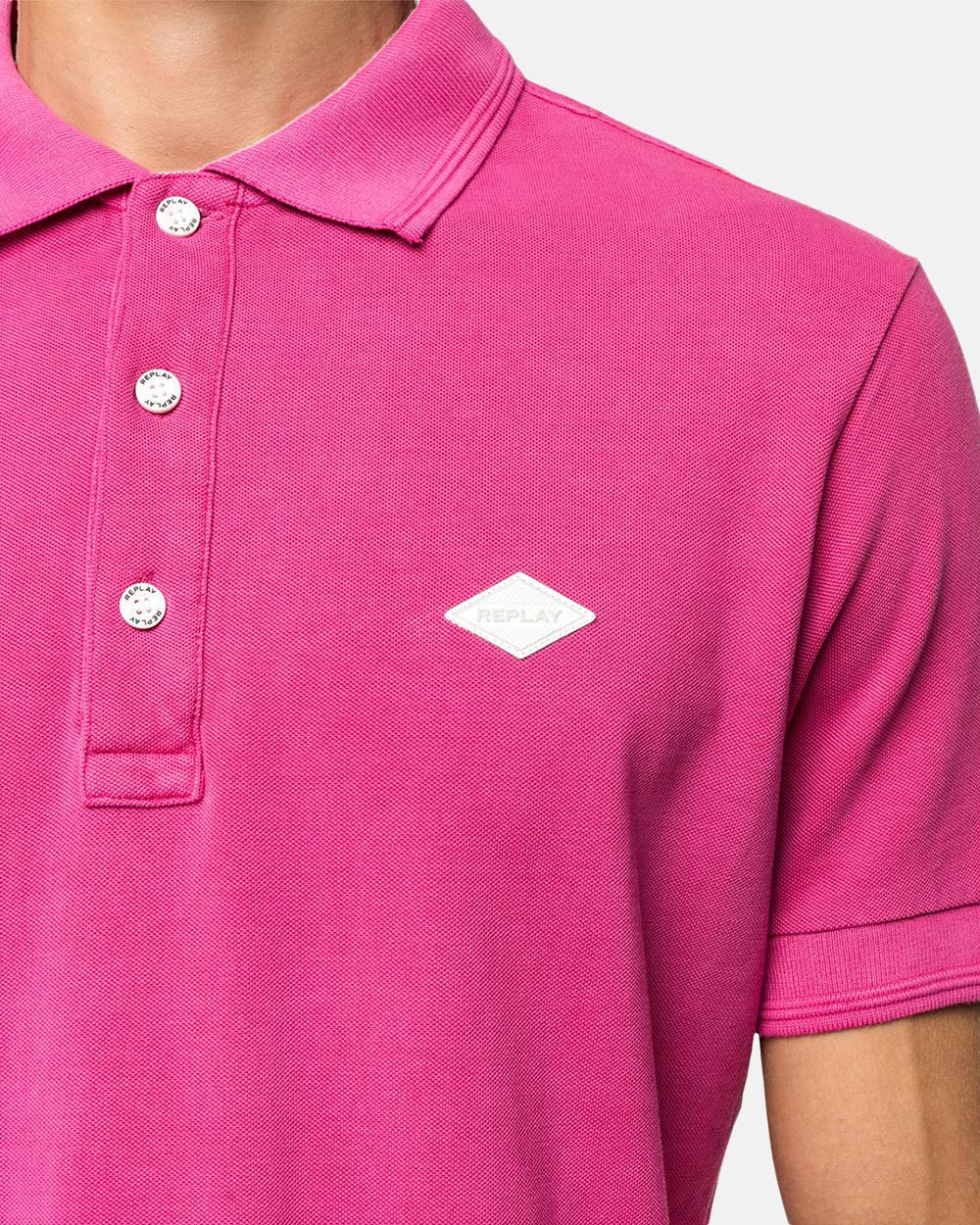 REPLAY Polo shirt with high neck and logo.
