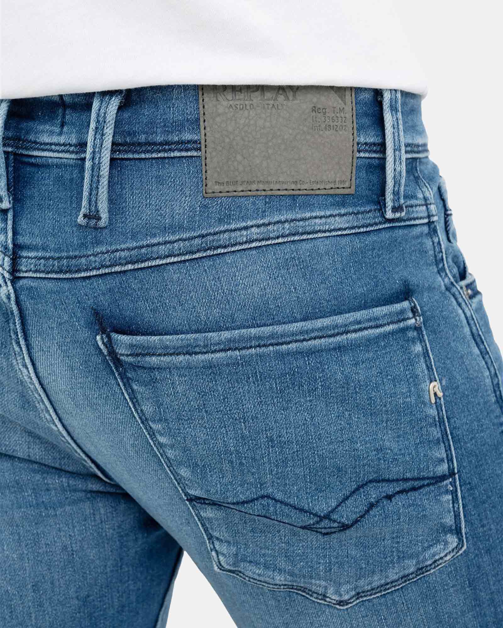 REPLAY MAN DENIM 12 OZ MID BLUE POWER STRETCH