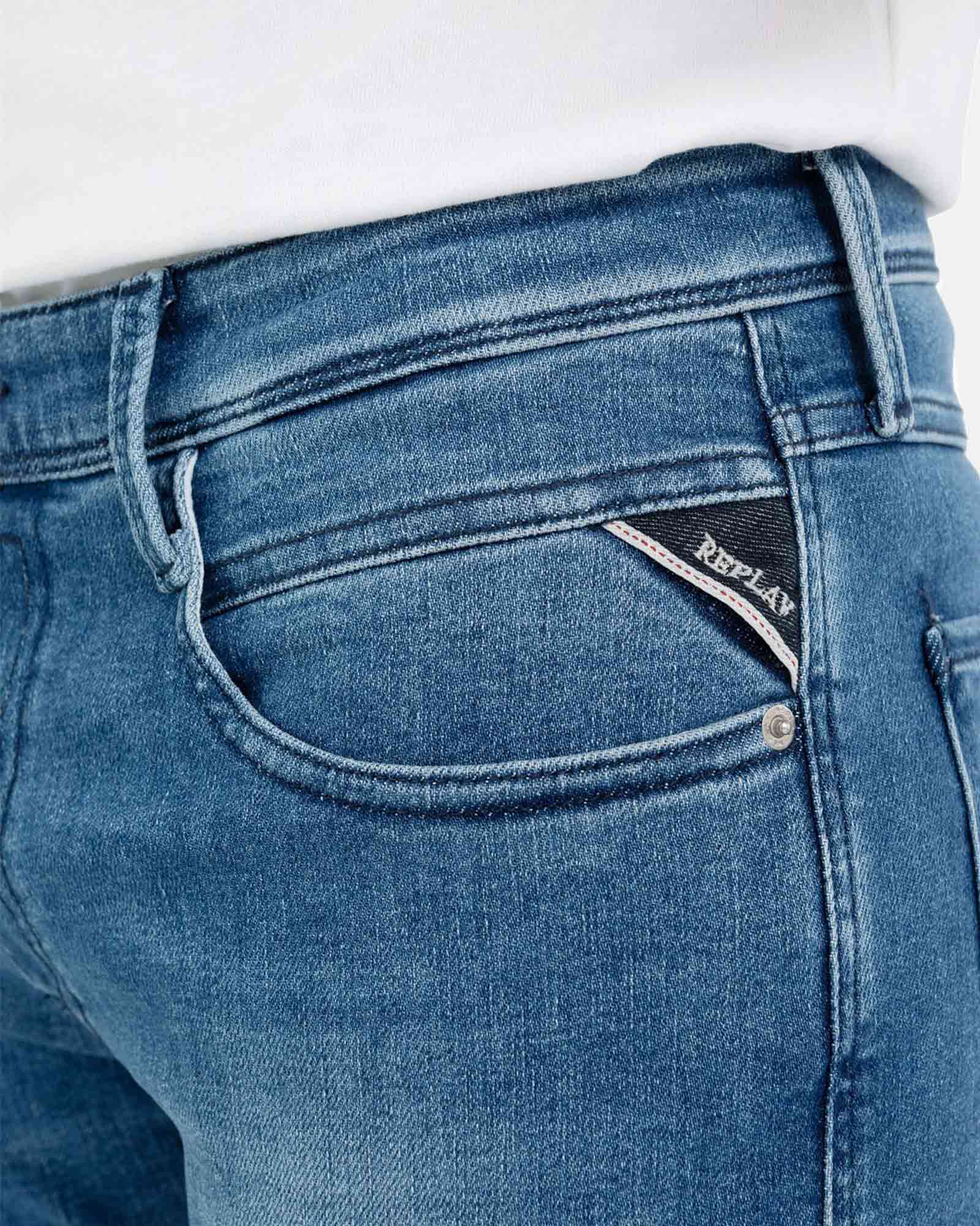 REPLAY MAN DENIM 12 OZ MID BLUE POWER STRETCH