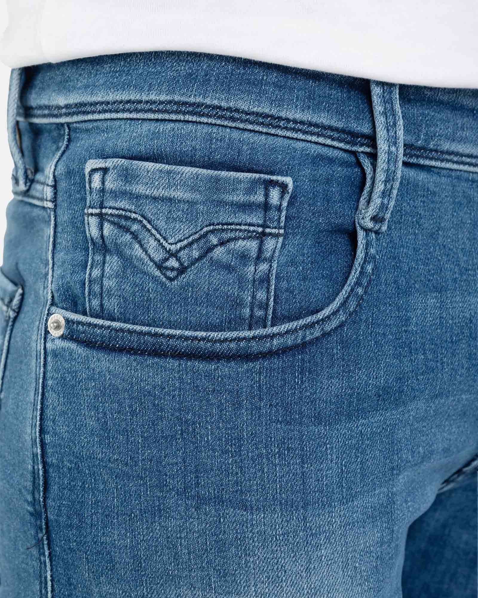 REPLAY MAN DENIM 12 OZ MID BLUE POWER STRETCH