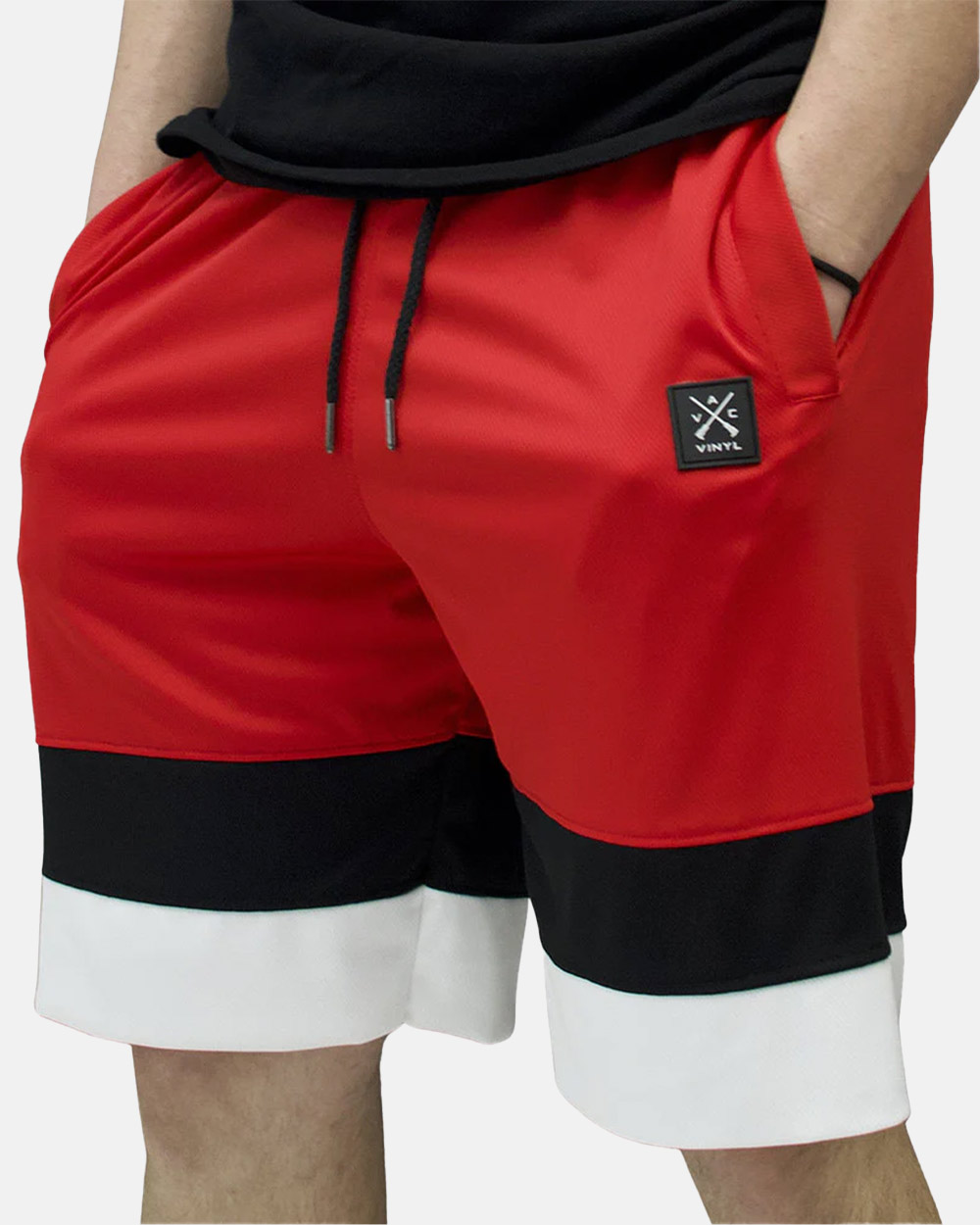 VINYL TWO STRIPES SHORTS