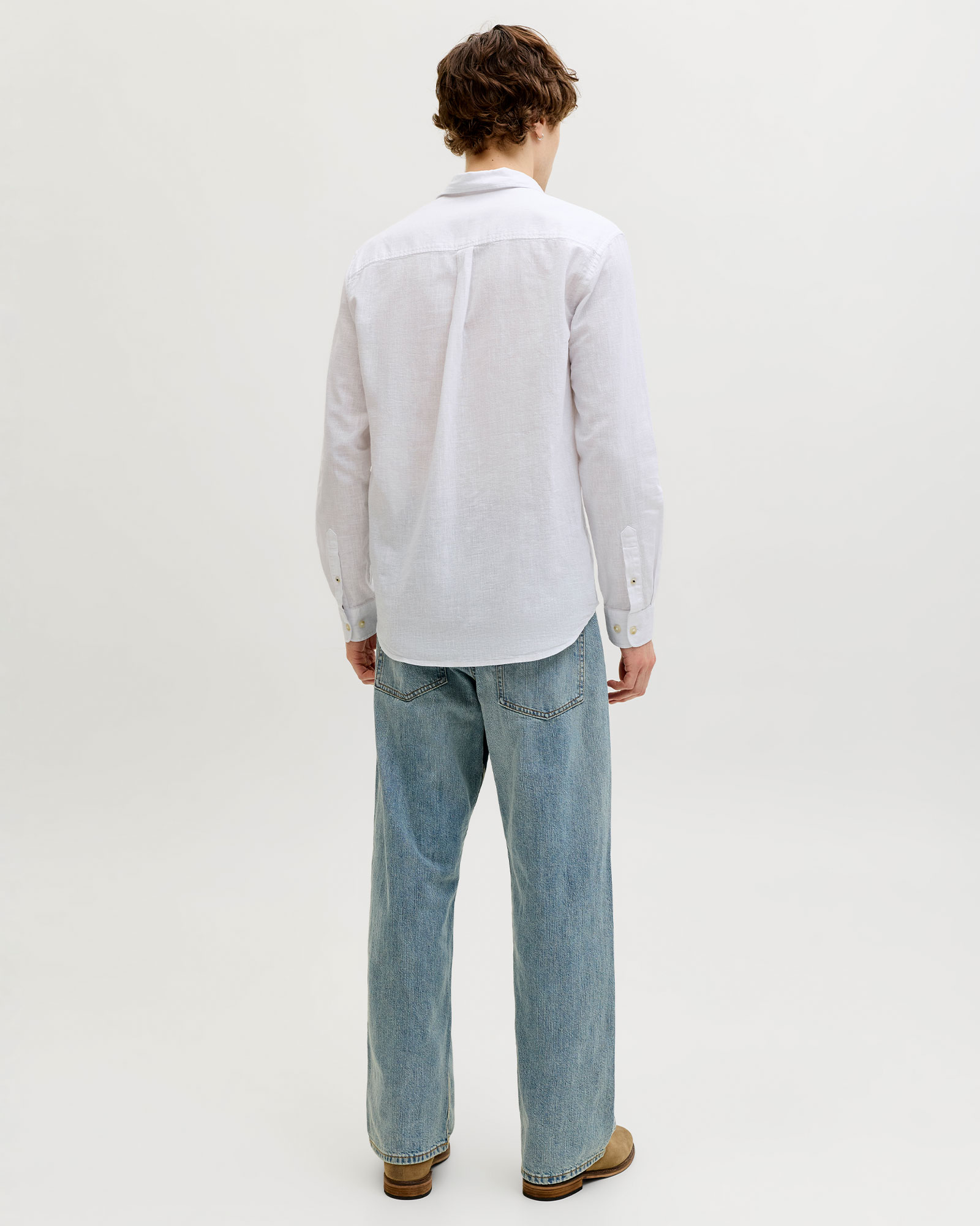 JACK & JONES ESSENTIALS JJESUMMER LINEN BLEND SHIRT L/S