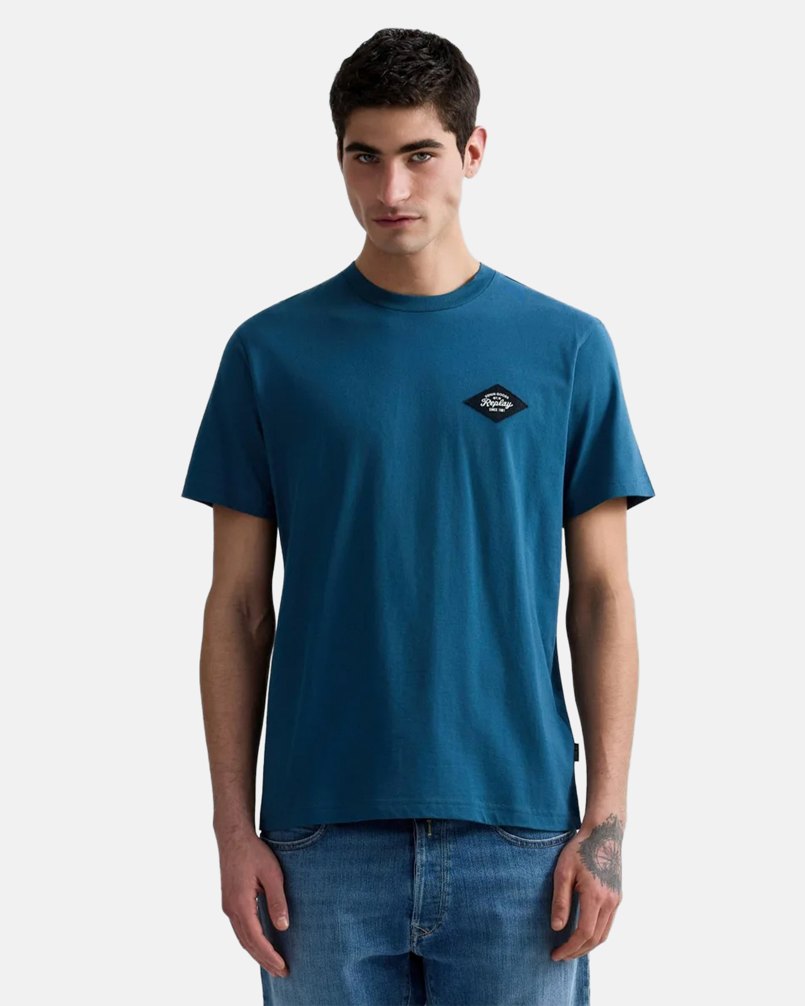 REPLAY ORGANIC COTTON T-SHIRT WITH PATCH
