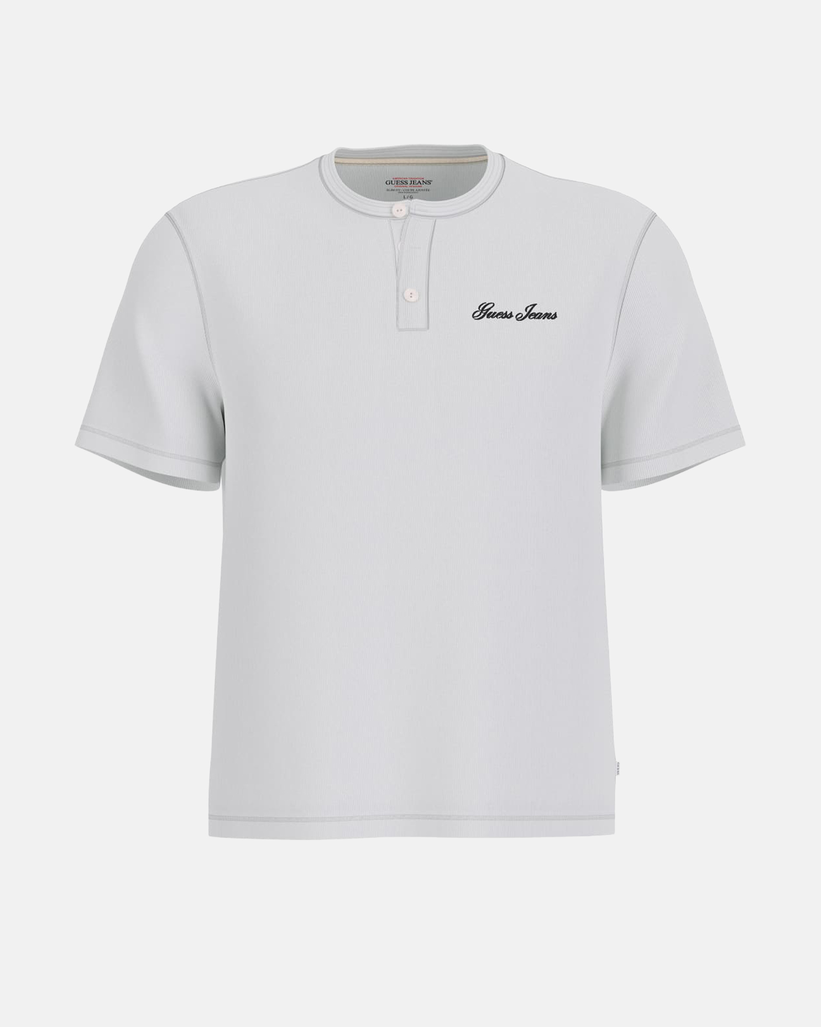 GUESS JEANS GJ SLIM FIT RIBBED HENLEY T-SHIRT