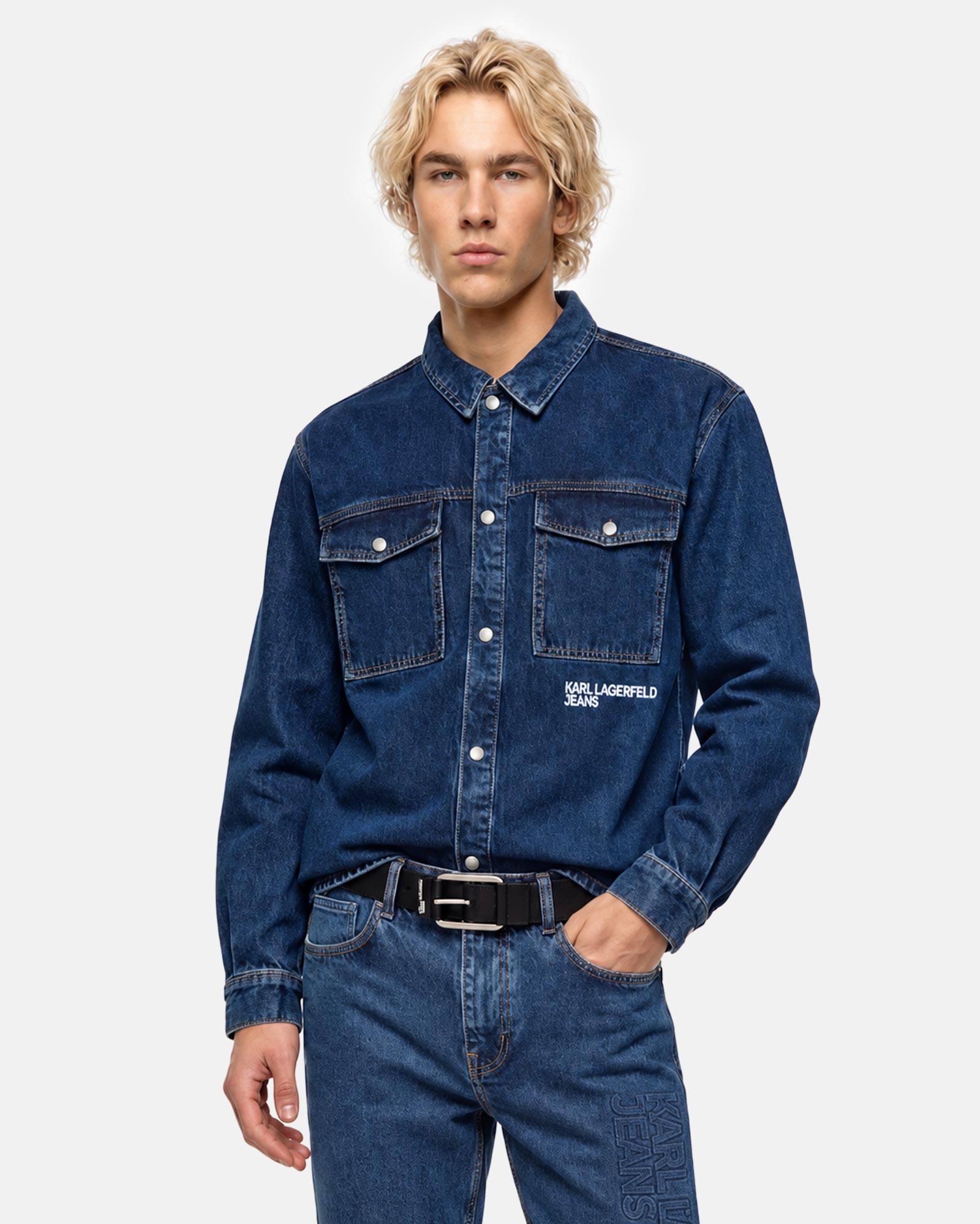 KARL JEANS LOGO DENIM OVERSHIRT